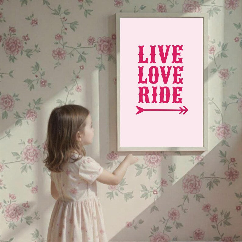 Live Love Ride Poster Digital File Ready to Print High Definition PDF PNG File Format