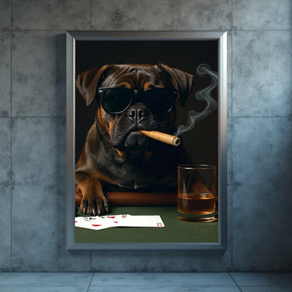Poker Cigar Dog Playing Digital File Ready to Print High Definition PDF PNG File Format