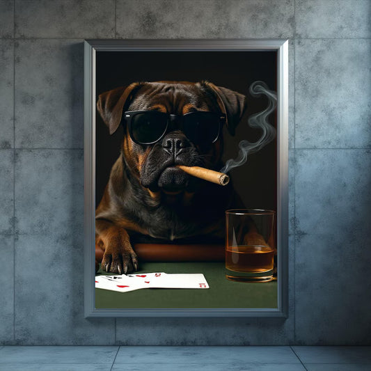 Poker Cigar Dog Playing Digital File Ready to Print High Definition PDF PNG File Format