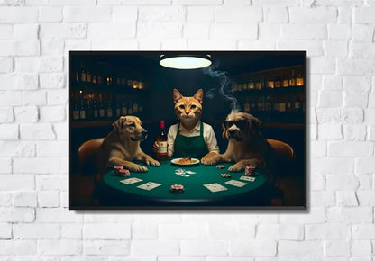 Animals Playing Poker Digital File Ready to Print High Definition PDF PNG File Format