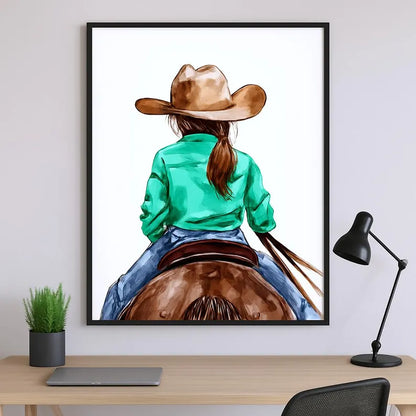 Cowgirl Digital File Ready to Print High Definition PDF PNG File Format