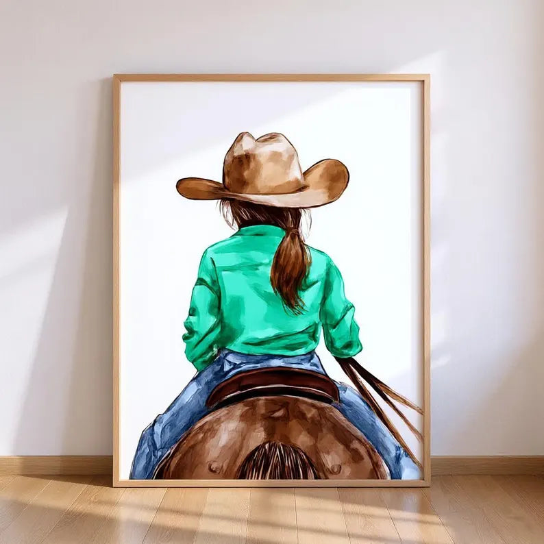 Cowgirl Digital File Ready to Print High Definition PDF PNG File Format